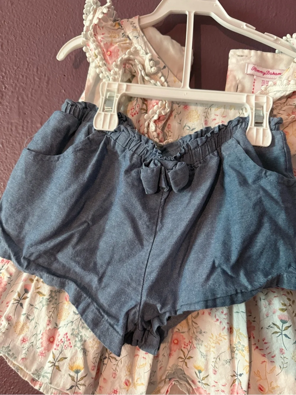 Tommy Bahama Chambray Blue High-Waist Girls' Shorts